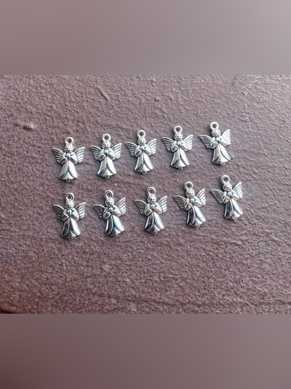 10 Piece Praying Angel Stainless Steel Silver Charm Pendants for DIY Jewelry